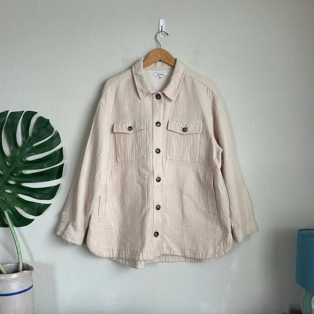Madewell Womens Waffleback Branner Shirt Jacket Shacket - Picture 2 of 15